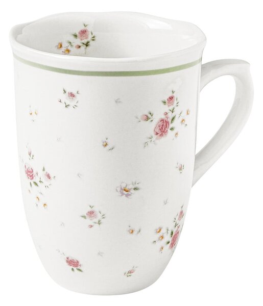 Sada 2 bílých porcelánových hrnků Brandani Nonna Rosa