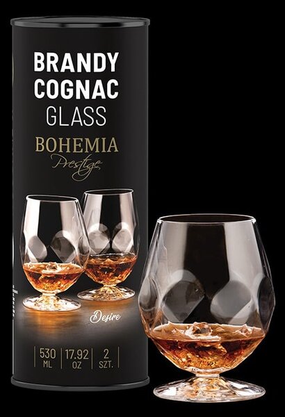 BOHEMIA PRESTIGE DESIRE SKLENICE NA KOŇAK V TUBĚ 530 ML SADA 2KS