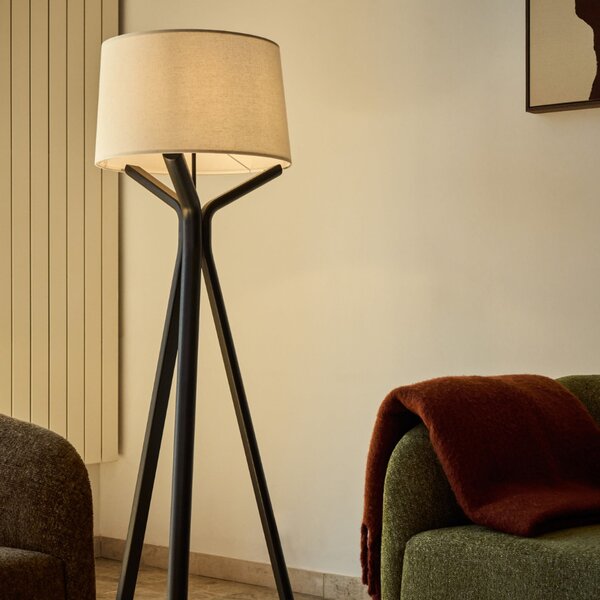 Kave Home Černá stojací lampa Ubira 150 cm