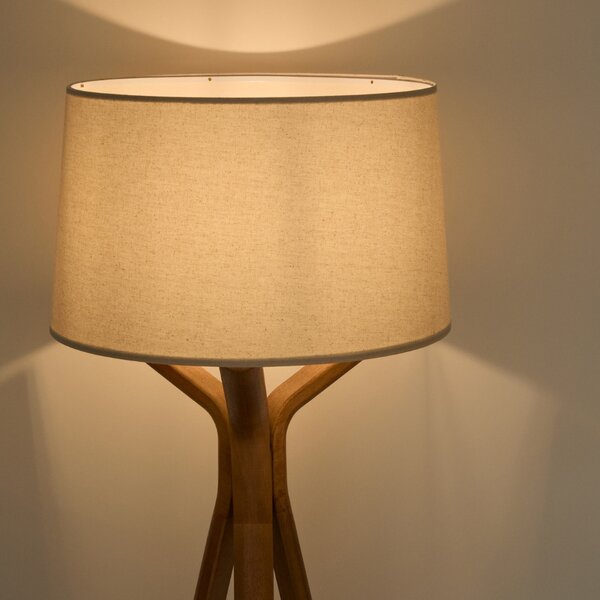 Kave Home Dřevěná stojací lampa Ubira 150 cm