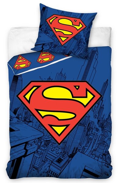 CARBOTEX Dětské povlečení Superman, 140 x 200, 70 x 90 cm