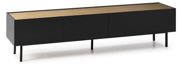 TV stolek v dekoru dubu v černo-přírodní barvě 180x45 cm Arista – Teulat