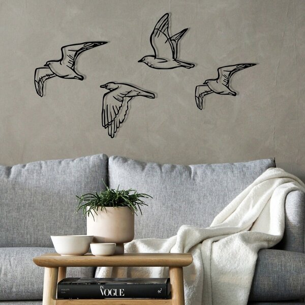 Kovové nástěnné dekorace v sadě 4 ks 100x24 cm Zevahir – Wallity