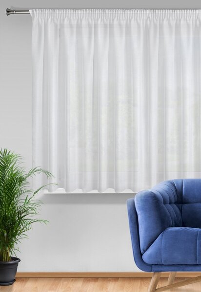 ZÁCLONA NA PÁSCE REBECCA 350X160 CM BÍLÁ