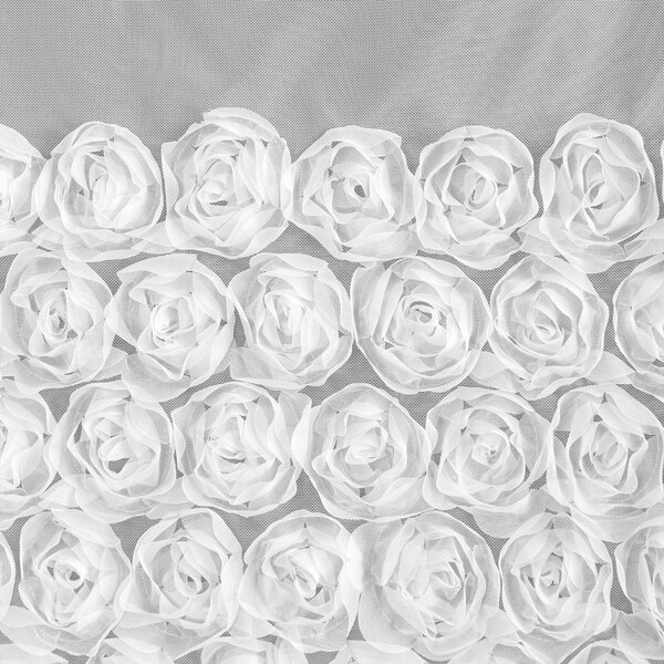 ZÁCLONA NA PÁSCE EVA MINGE ROSES2 140X270 CM BÍLÁ