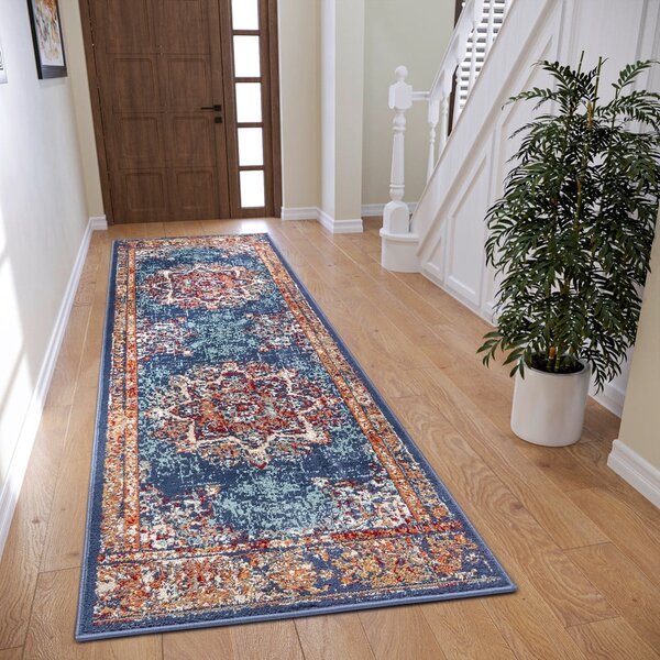 Tmavě modrý koberec běhoun 80x240 cm Orient Maderno – Hanse Home