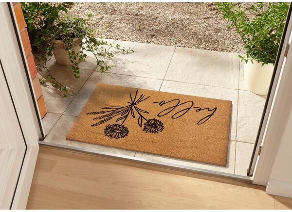 Rohožka z kokosového vlákna 75x45 cm Hello & Flowers - Hanse Home
