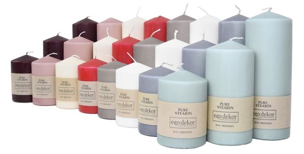 Šedá svíčka Eco candles by Ego dekor Top, doba hoření 50 h