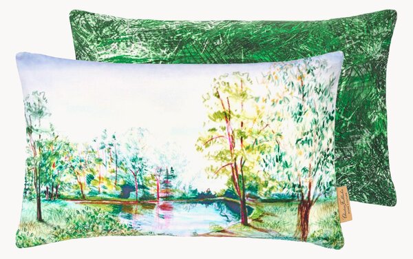 Oboustranný povlak na polštář z bavlněného sametu Trees