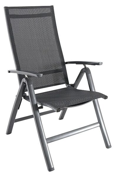 Sunfun Maja Polohovací křeslo relaxační, 68 × 61 × 110 cm, hliník, textil, antracit, tmavě šedé