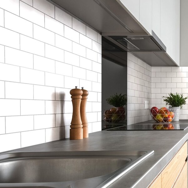Sada samolepek na kachličky 30 ks 20x10 cm Subway Tiles White – Ambiance