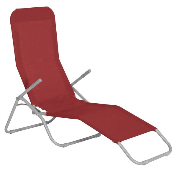 Sunfun Marissa Zahradní lehátko sklopné, 136 × 61 × 102 cm, ocel, textil, chilli
