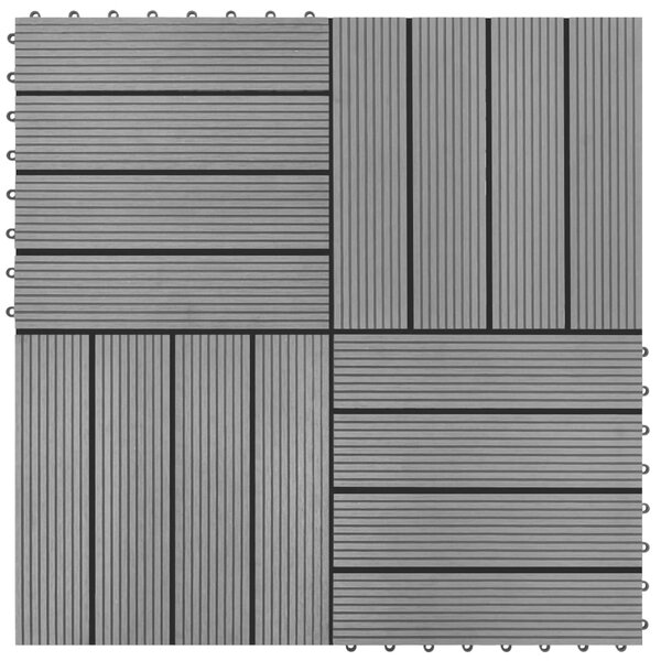 Terasové dlaždice - WPC - 22 ks - 30x30 cm - 2 m2 | šedé