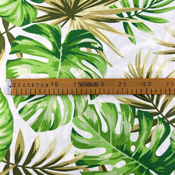 Ervi Bavlněná látka/plátno š.240cm - Monstera zelená 9910-2, metráž