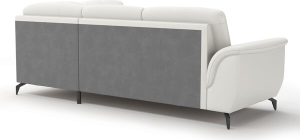 ROHOVÁ SEDAČKA, textil, kůže, bílá Sit & More - Sedací soupravy, Online Only