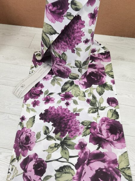Ervi Bavlněná látka/plátno š.240cm - fialové hortenzie a pivoňky č.26620-4, metráž