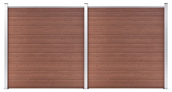 Zahradní plot Atlanta - dřevoplast - 2díly - 353x186 cm | hnědý