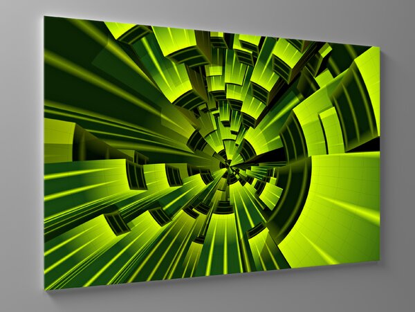 Liox 3D obraz zelená abstrakce Rozměr: 100 x 65 cm
