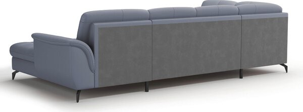 SEDACÍ SOUPRAVA, textil, kůže, šedomodrá Sit & More - Sedací soupravy, Online Only