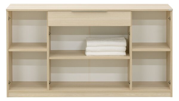 Komoda VARIO 6 Šířka 160 cm, Dub kansas, nerez úchytky
