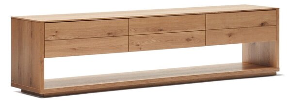 TV stolek v dekoru dubu v přírodní barvě 200x51 cm Alguema – Kave Home