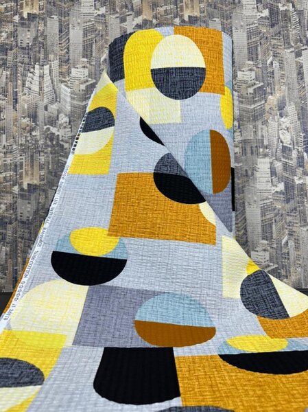 Ervi bavlna - krep š.240 cm - Geometrický vzor č.26718-8, metráž