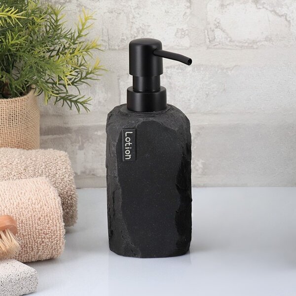 Dávkovač mýdla Paola, černá/s černými prvky, 400 ml
