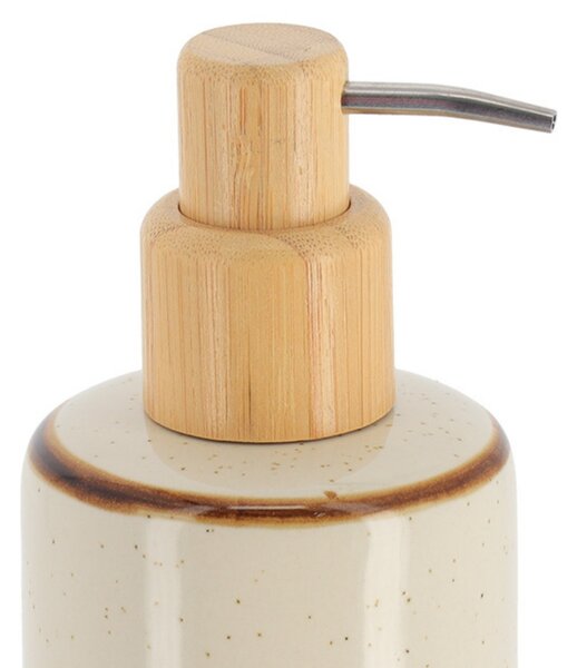 Dávkovač mýdla Elva, béžová/s dřevěnými prvky, 300 ml