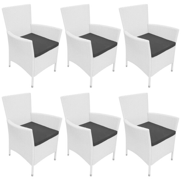 Zahradní židle Free - 6 ks s poduškami - polyratan | krémové