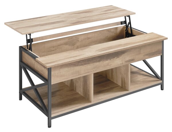 KONFERENČNÍ STOLEK, hnědá, černá, kov, kompozitní dřevo, 120/60/48-62 cm MID.YOU - Konferenční stolky, Online Only