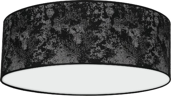 Stropní svítidlo Satino Round, 1x černé/stříbrné textilní stínítko, (bílé plexisklo), (fi 50 cm)