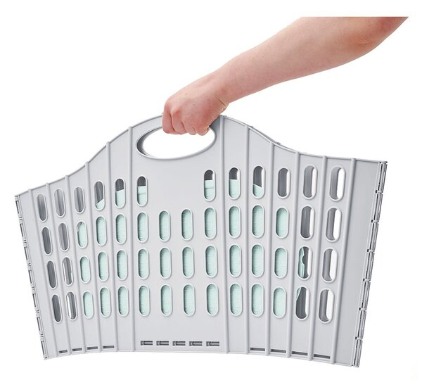 Šedo-zelený složitelný koš na prádlo Addis Flat Folding Laundry Basket