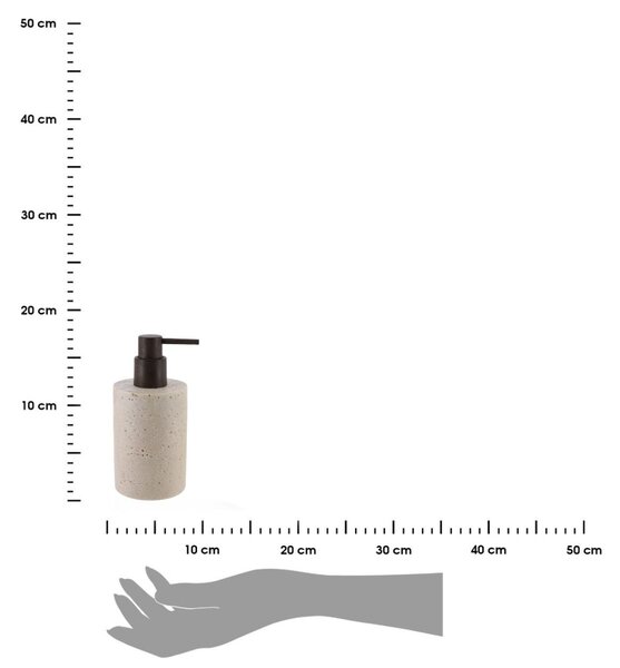 Dávkovač mýdla Glavan, béžová/s dřevěnými prvky, 320 ml