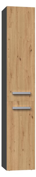 Koupelnová vysoká skříňka Noemi II antracit/dub artisan - FALCO