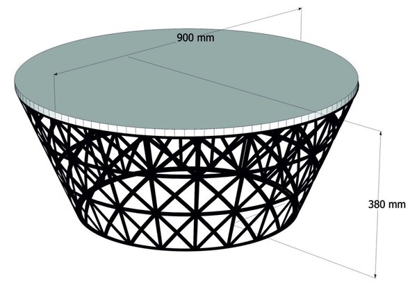 Kalune Design Konferenční stolek Ferforje 90 cm ořech/černý