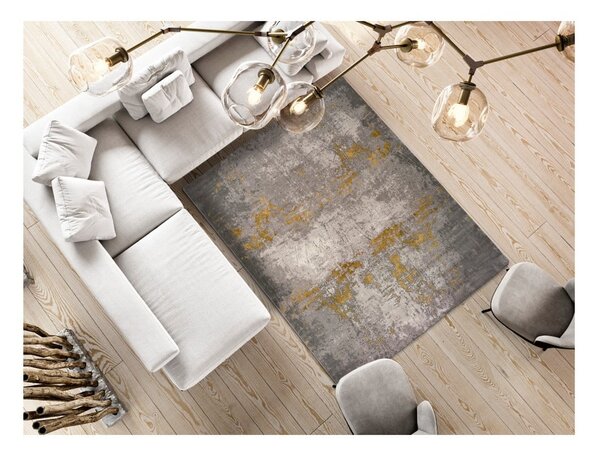 Šedý koberec Universal Mesina Mustard, 80 x 150 cm