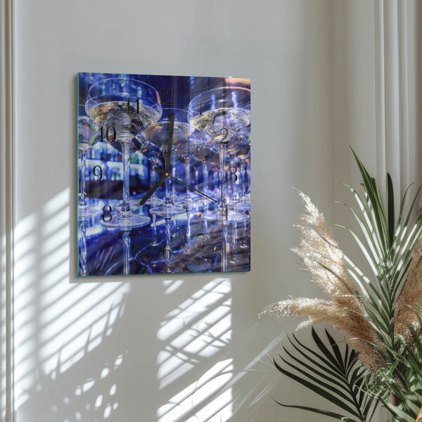 Skleněné hodiny na stěnu Brýle zskc-30x30-00176927