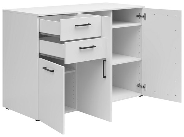 KOMODA, bílá, 120/83/52 cm Carryhome - Široké komody