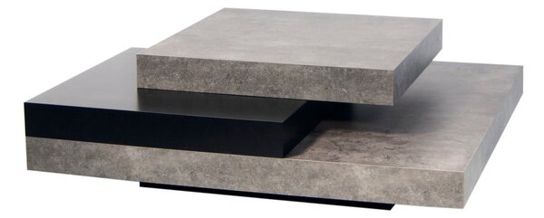 Černo-šedý konferenční stolek v dekoru kamene 90x90 cm Slate - TemaHome