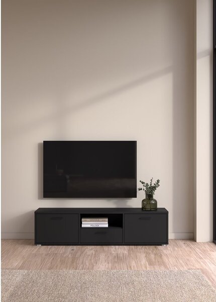 Černý TV stolek 147x38 cm Media – Tvilum