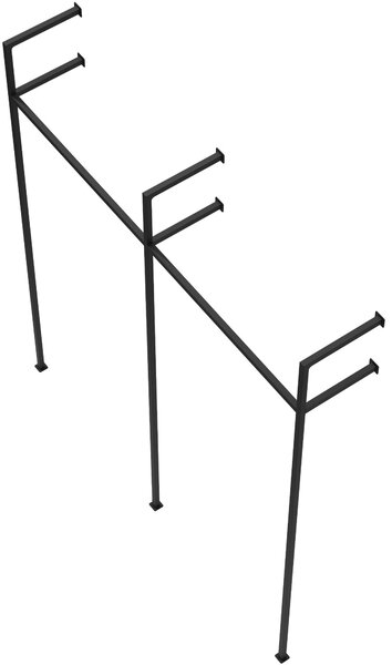 Nástěnný věšák Merton 195,5x35x220 cm - černá