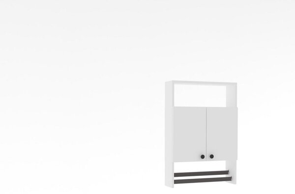 Kalune Design Závěsná koupelnová skříňka s věšákem na ručníky Banyo bílá