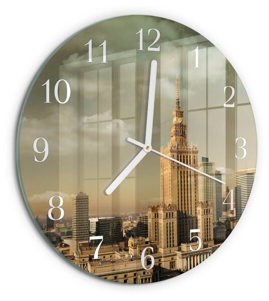 Skleněné hodiny na stěnu Varšava zsob-fi30-00082413