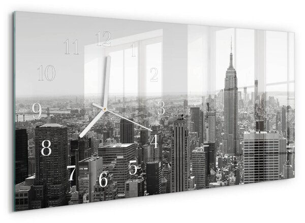 Skleněné hodiny horizontální New York zsppb-60x30-00295294