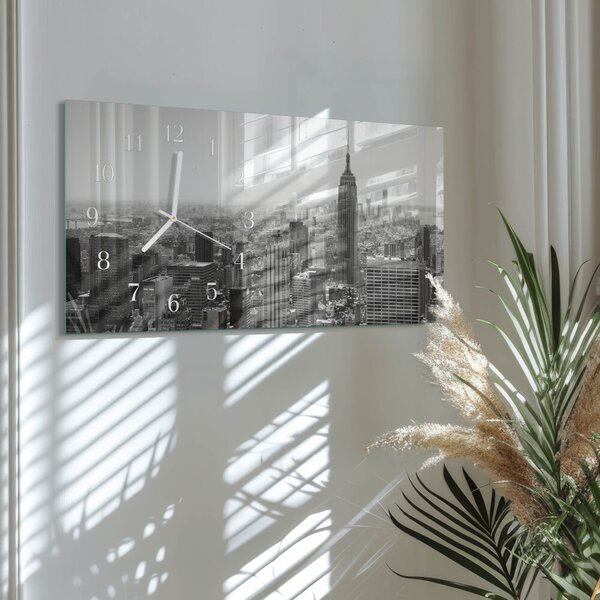 Skleněné hodiny horizontální New York zsppb-60x30-00295294