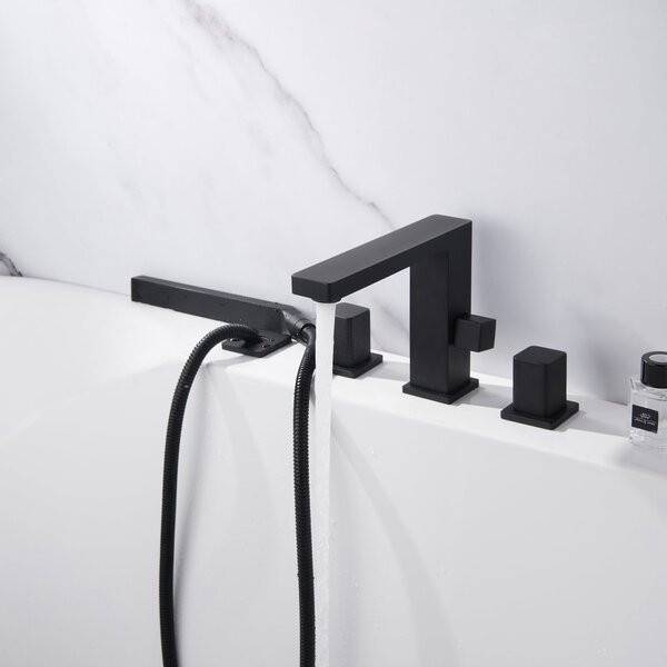 Designová baterie na okraj vany 6081B, 4-otvorová instalace - černá