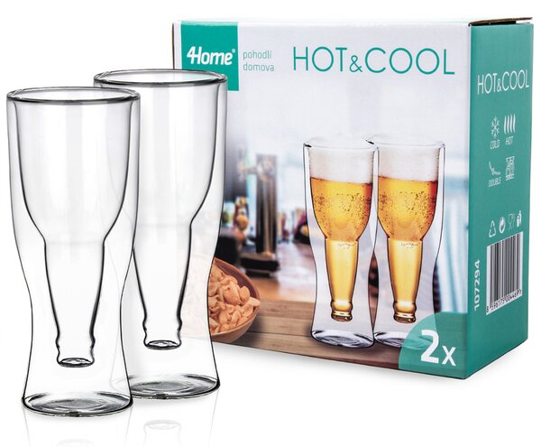 Termo sklenice na pivo Hot&Cool 370 ml, 2 ks