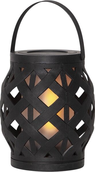 Černá lucerna Star Trading Flame Lantern, výška 16 cm