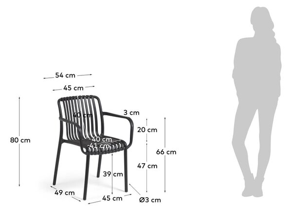Černá zahradní židle Kave Home Isabellini
