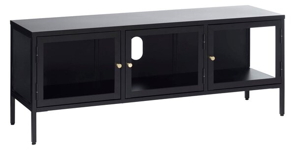 Černý kovový TV stolek 132x52 cm Carmel – Unique Furniture